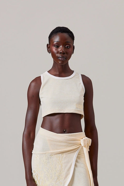 Embroidered Towel Terry Crop