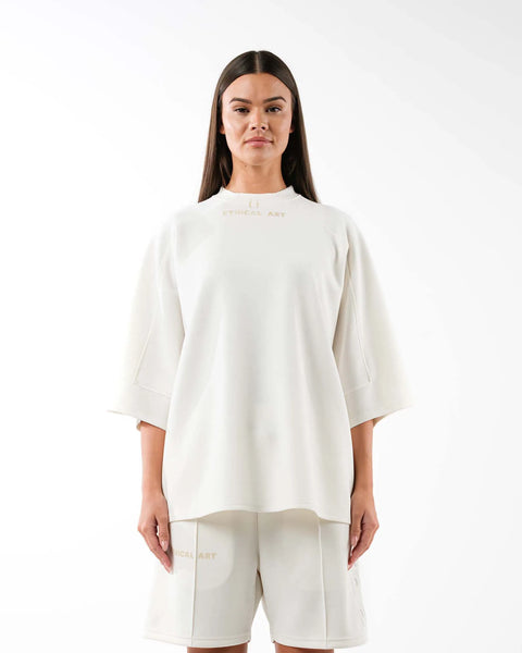 Oversized embossed modal t-shirt