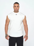 White Equinox Dropped Shoulder Tank Top, on the model