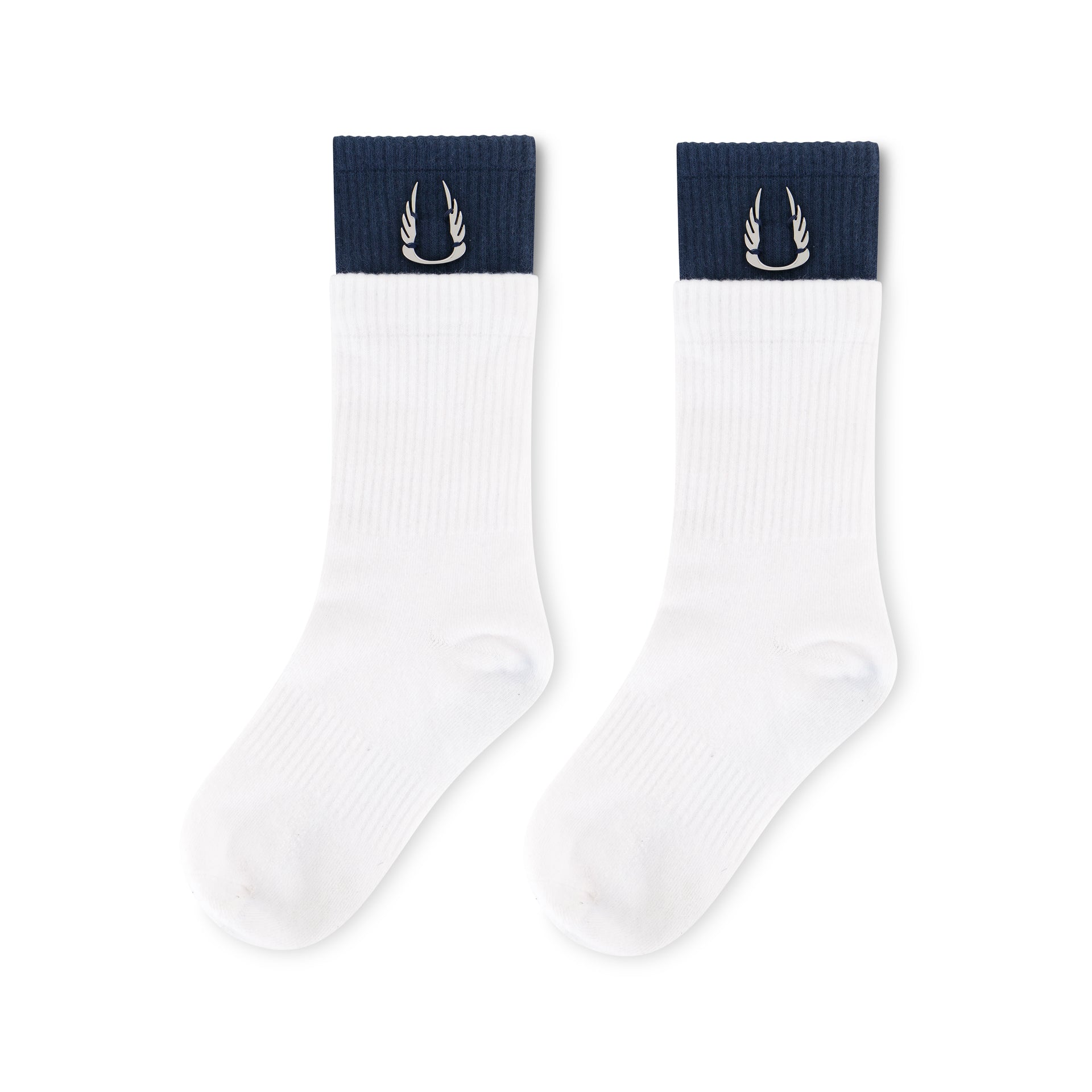 White with Blue Trim