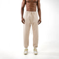 Front view of the beige Reversible Ego Oversized Jogger