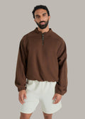 Oversized Quarter-Zip Fleece Sweatshirt