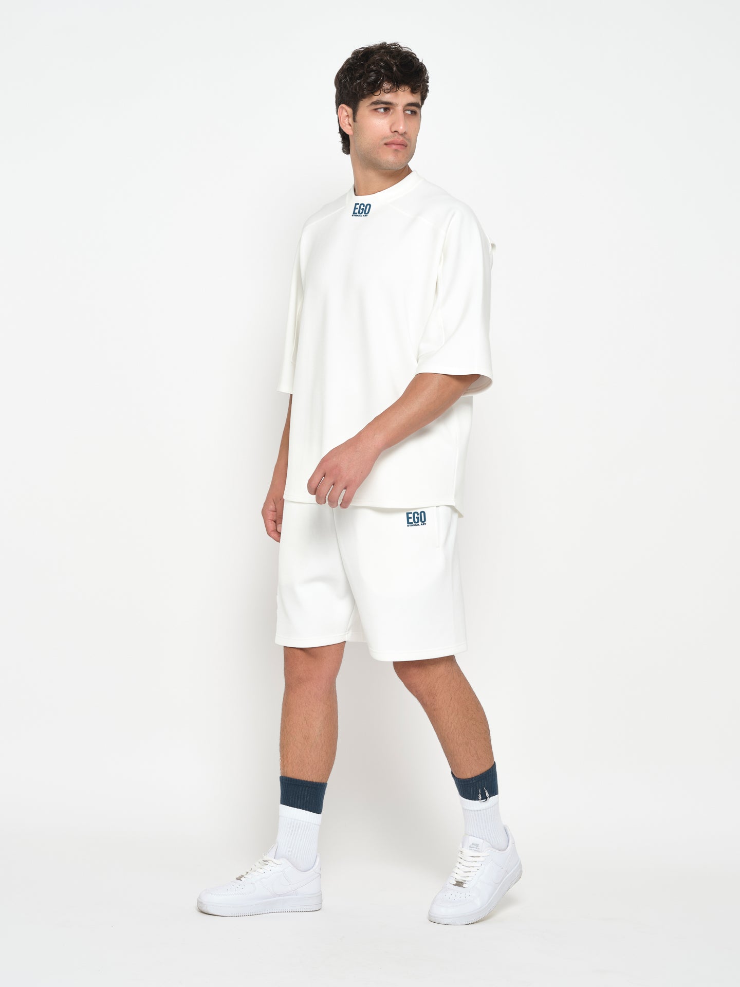 Off White with Blue