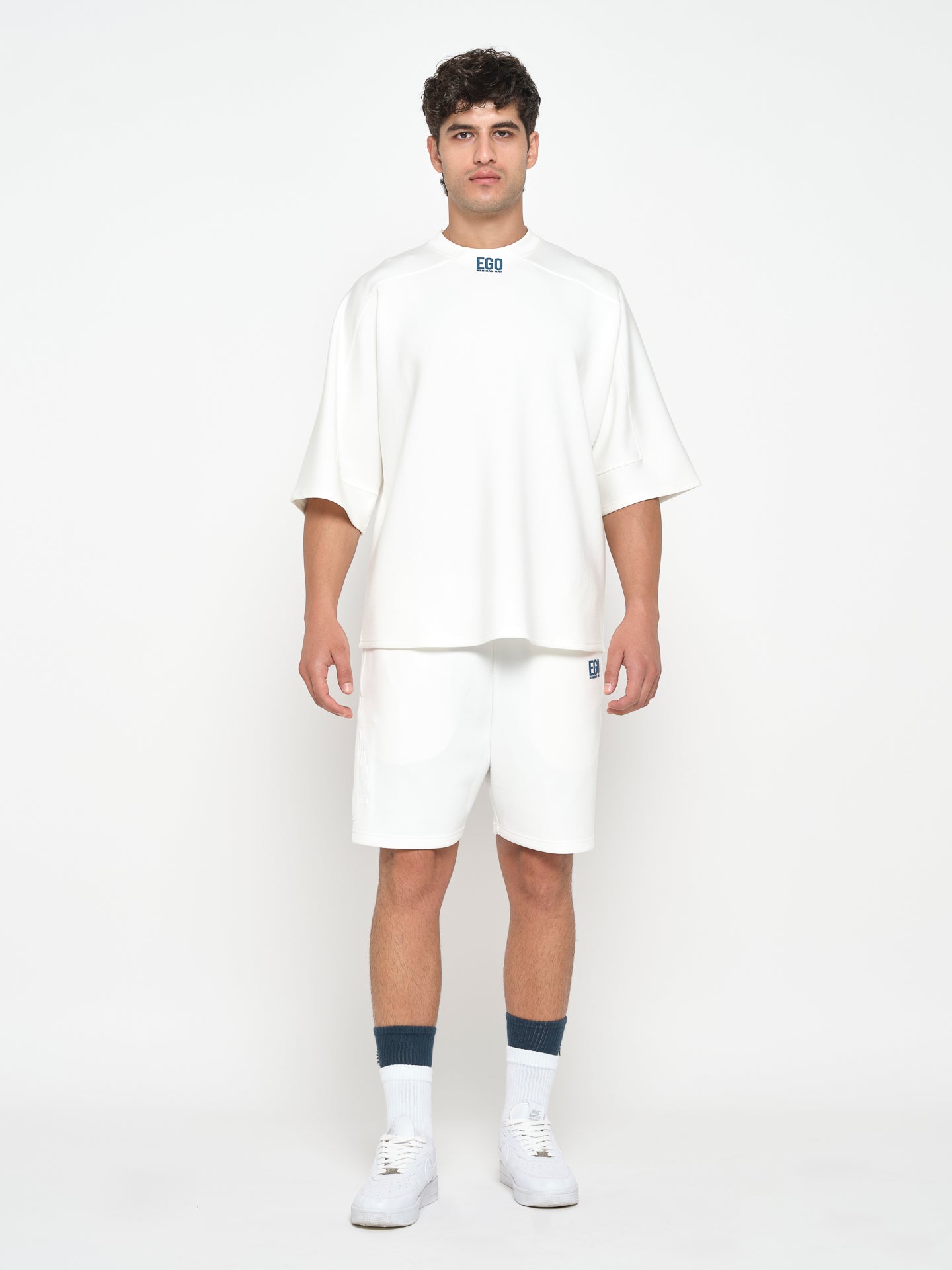 Off White with Blue